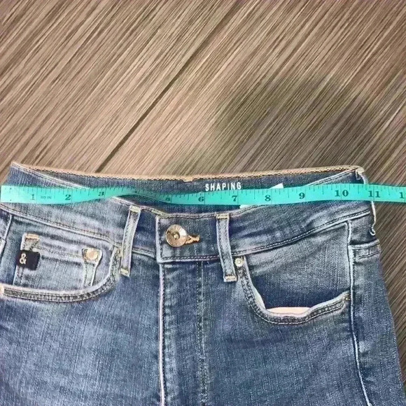 H&M Women's Blue Medium Wash 5-Pocket Shaping Skinny High Waist Denim Jeans Sz25 - Picture 10 of 13